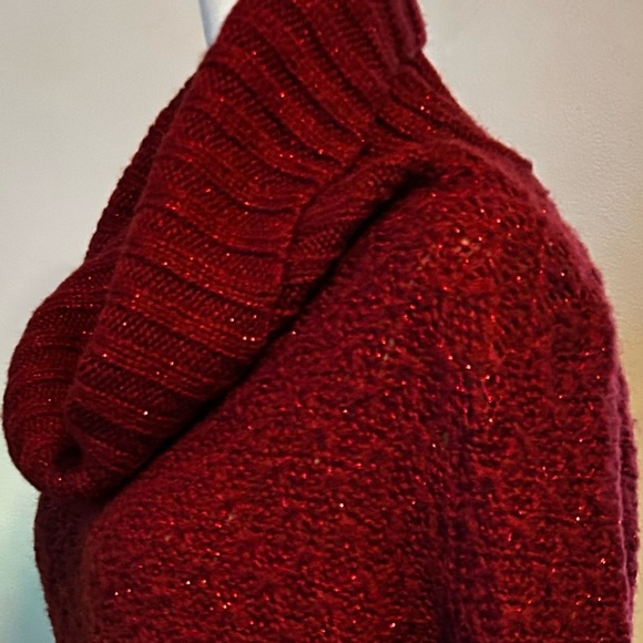 Elegant Burgundy Cowl Neck Sweater - Picture 7 of 9